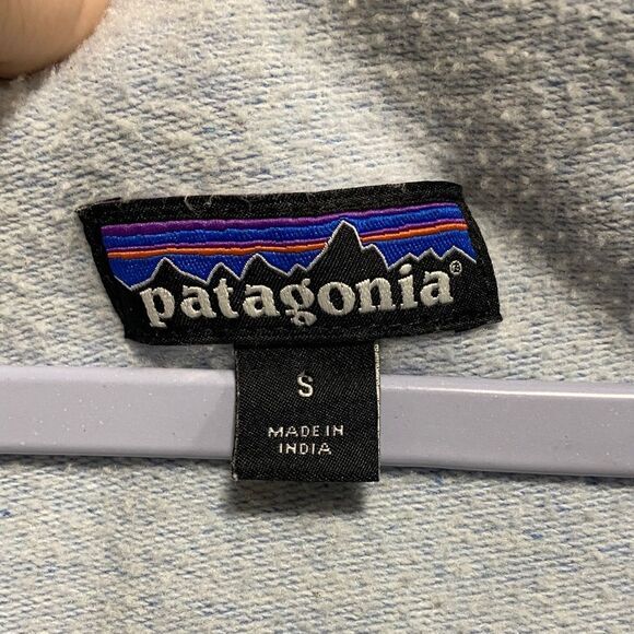 Patagonia Blue Pink Logo Organic Cotton Zip Hoodie Size Small - Picture 2 of 12